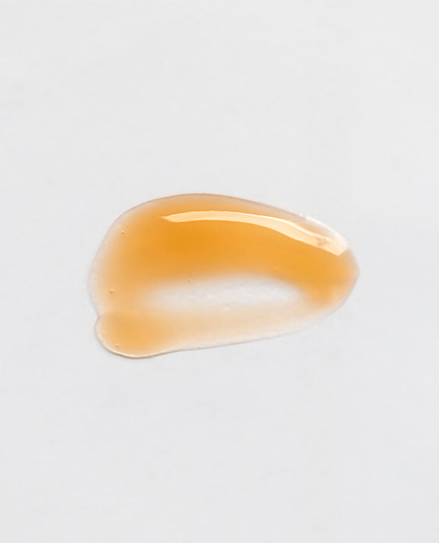 “FLOREA serum texture – lightweight, fast-absorbing vitamin C serum with peptides, centella asiatica, ectoin, snow mushroom, and jasmine to hydrate, soothe, and visibly brighten skin.